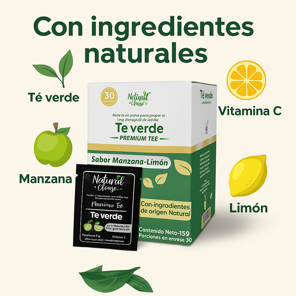 Té Verde Premium Vitamina C Manzana Limón x30 Sobres