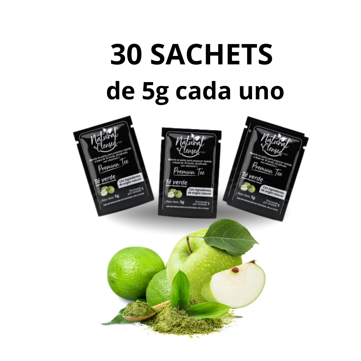 Té Verde Premium Vitamina C Manzana Limón x30 Sobres