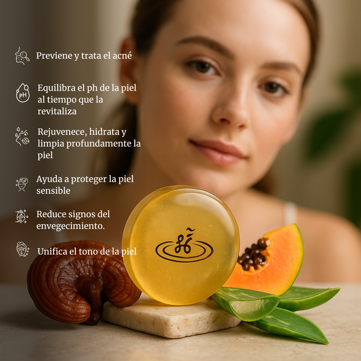 Gano Transparent Soap | Jabón facial natural con Ganoderma