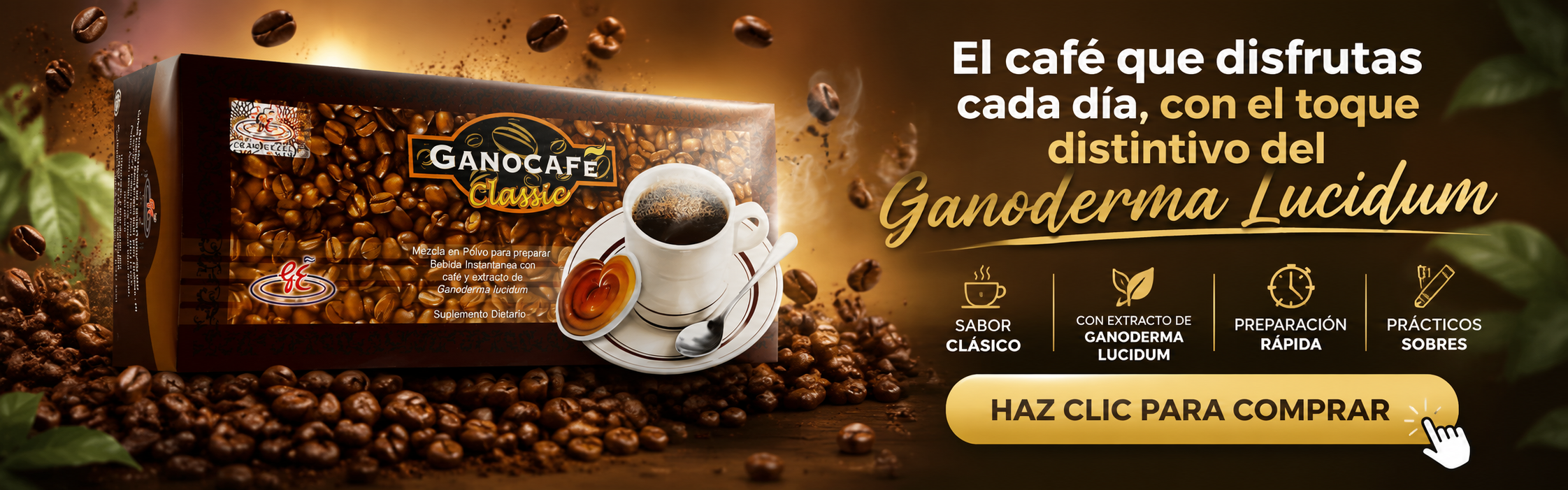 Café clasico con ganoderma lucidum
