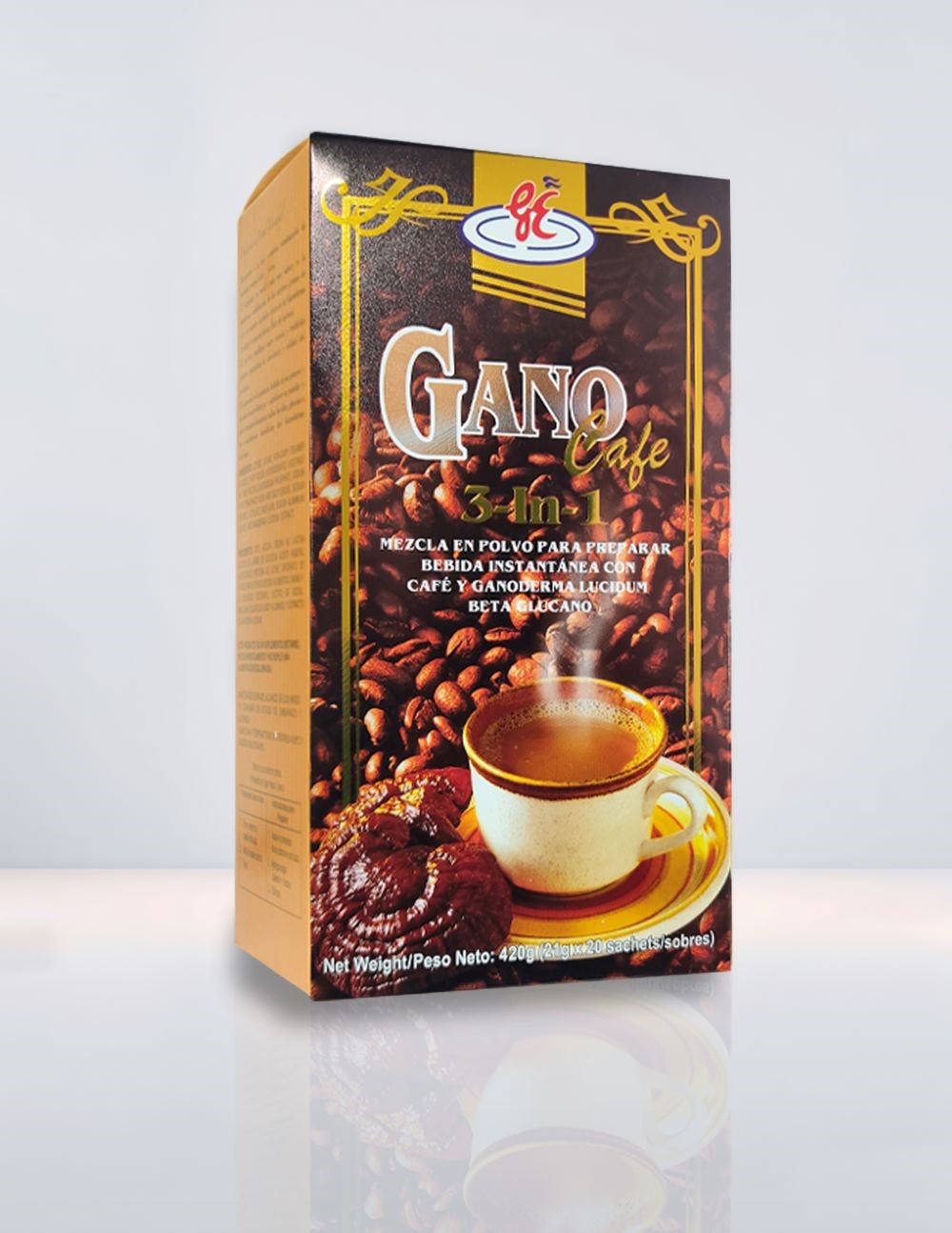 Café tipo capuchino 3 en 1 de ganocafe